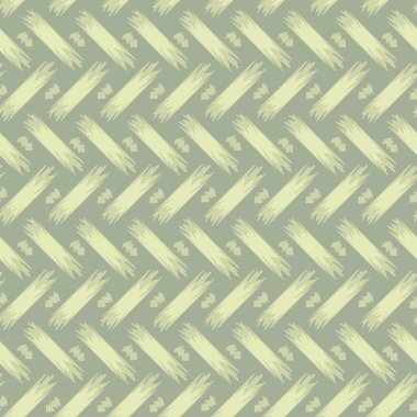 Açık yeşil arka planda örülmüş kusursuz vektör deseni. Fırça darbeleri desenli basit duvar kağıdı tasarımı. 