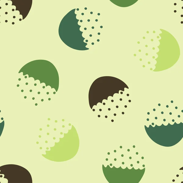 Бесшовный Векторный Рисунок Полукругом Точками Белых Обоях Дизайна Зеленый Абстрактный — стоковый вектор