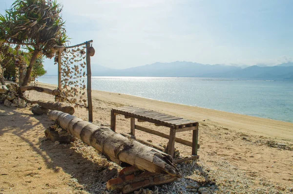 Gili trawangan. Schöner Strand im Süden der Insel — Stockfoto