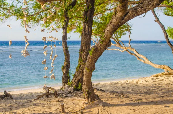 Gili trawangan. Schöner Strand im Süden der Insel lizenzfreie Stockfotos