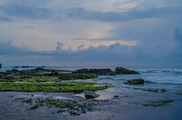 The seashore near the temple of Tanah Lot