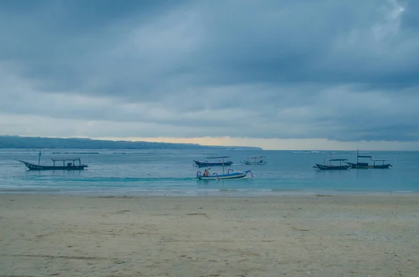 Spiaggia Serale Jimbaran Sull Isola Bali — Foto Stock