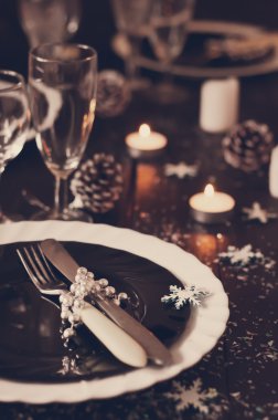 Noel tablo ayarı. Tonda fotoğraf