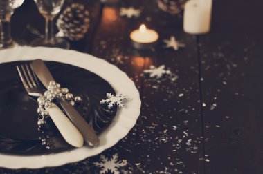 Noel tablo ayarı. Tonda fotoğraf