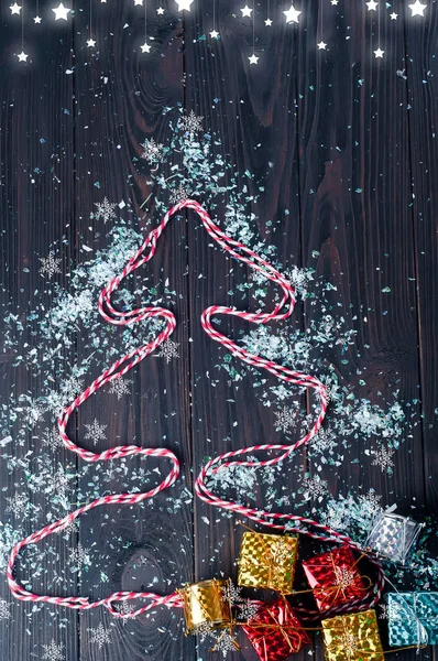 Christmas tree made of colorful balls — Stock Photo, Image