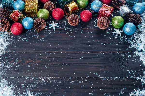 Çerçeve Noel renkli oyuncaklar