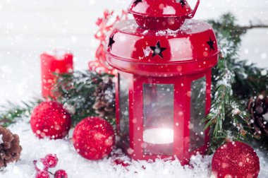 Christmas kırmızı fener