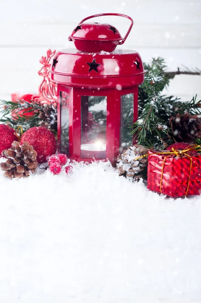 Christmas red lantern — Stock Photo, Image