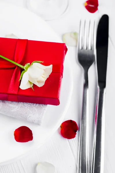 Valentines day table setting — Stock Photo, Image