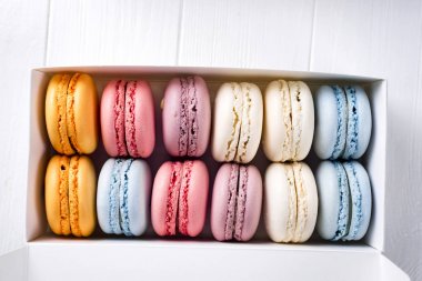çok renkli Fransızca macaroons