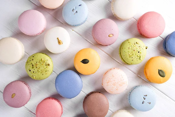 Macarons français colorés traditionnels — Photo