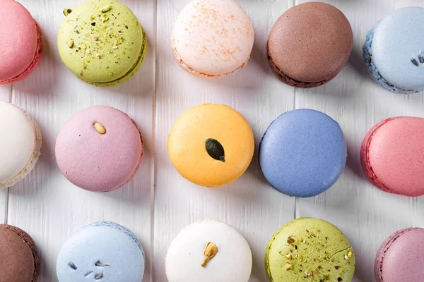 Macarons français colorés traditionnels — Photo