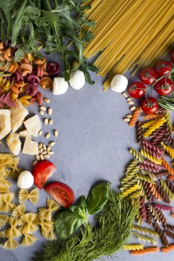 Pişmemiş makarna, gıda arka plan