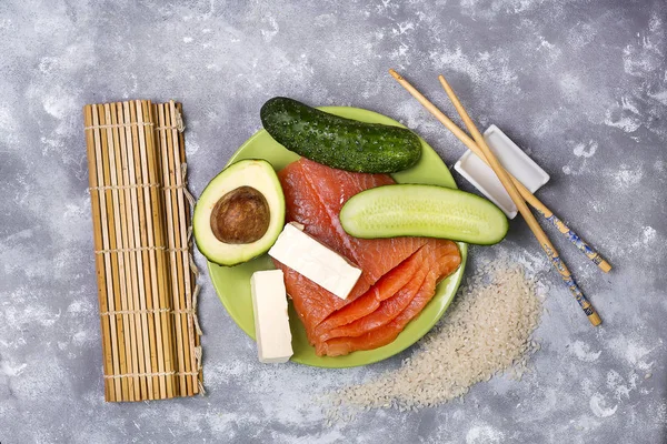 Ingredients for rolls philadelphia — Stock Photo, Image