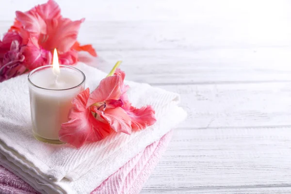 Spa fiori e candele — Foto Stock