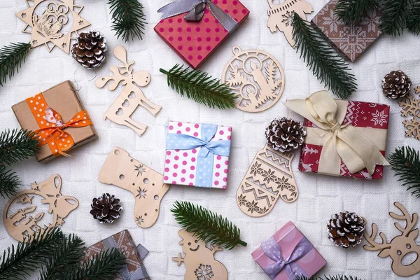 Fondo de Navidad con decoraciones. — Foto de Stock