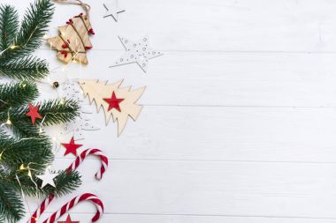 Şeker ve oyuncaklar Noel arka plan