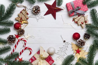 Şeker ve oyuncaklar ile Noel çerçeve