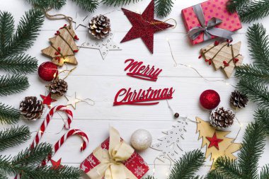 Şeker ve oyuncaklar ile Noel çerçeve