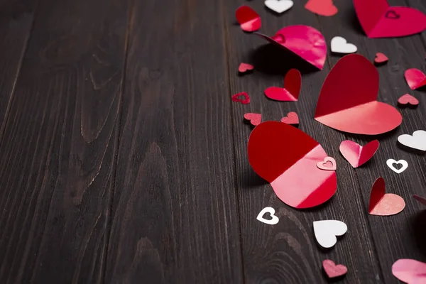 Ramki papieru czerwone serca Media miłość, oddanie — Zdjęcie stockowe