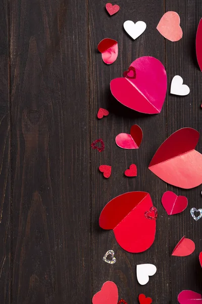 Ramki papieru czerwone serca Media miłość, oddanie — Zdjęcie stockowe