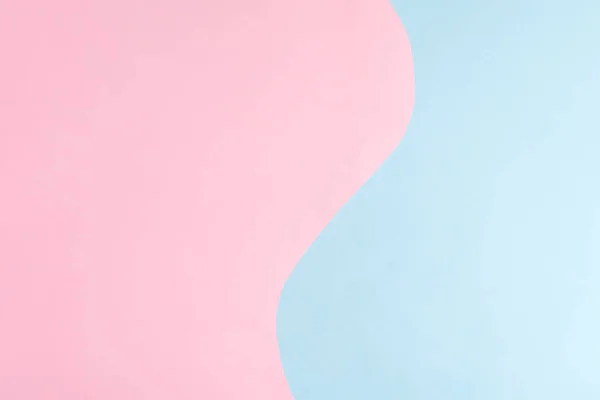 Trendy duotone blauw roze papieren achtergrond als symbool van yin en yang. Plaatsenhouder mockup voor producten aankondigingen. Minimalistische stijl — Stockfoto