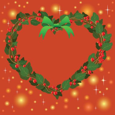 Kırmızı yeşil çelenk buket kalp süsleme Noel event03 için