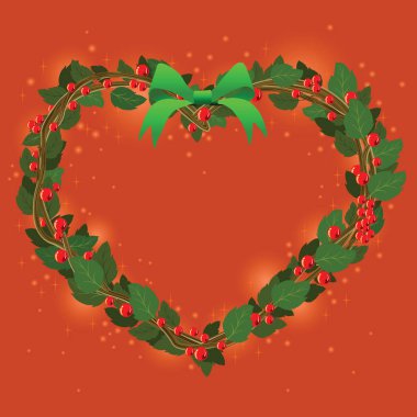 Kırmızı yeşil çelenk buket kalp süsleme Noel event05 için