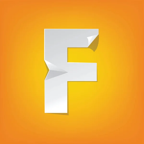 F capital letter fold english alphabet New design — Stock Vector