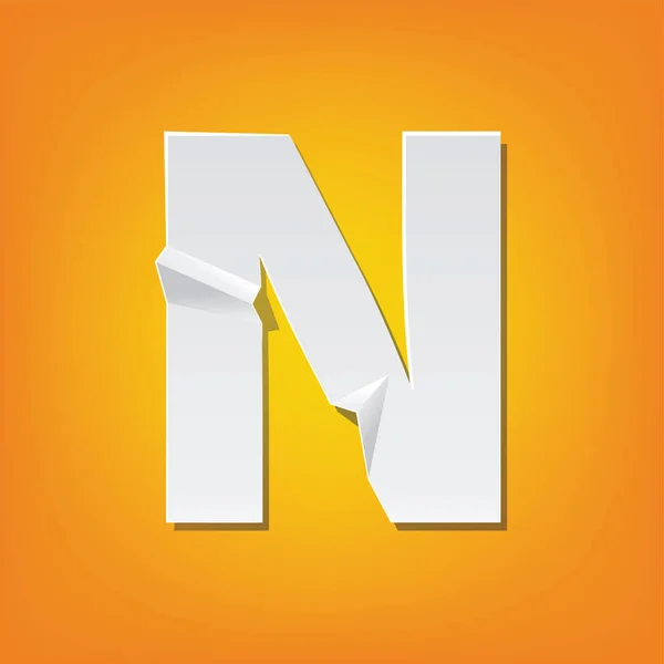 N 大写字母褶皱英文字母新设计 — 图库矢量图片