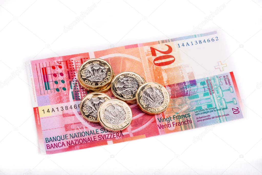 British and Swiss currency