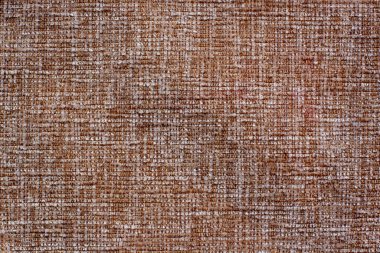 Kumaşın dokusu. Kahverengi damalı tekstil. Boşluğu kopyala