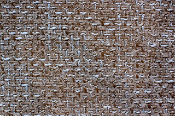 Die Textur Des Wollgewebes Kreuzweberei Flauschige Braune Und Weiße Fäden — Stockfoto