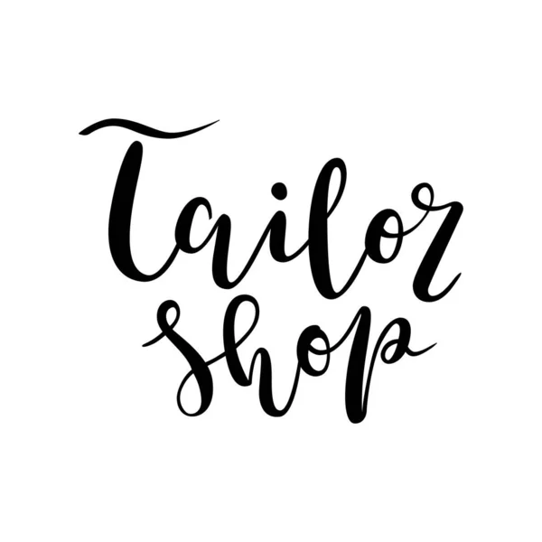 裁缝店标志、孤立的矢量字母、笔迹、标志或标志板，用于缝纫或裁缝店、工作室或商店. — 图库矢量图片