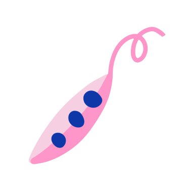 Tatlı bezelye ikonu, yalıtılmış sebze malzemesi, yeşil bezelye yetiştirme, sağlıklı sebze yeme, bahçecilik ve tarım sembolü, şirin el çizimi ilme, bezelye tokası tokası sanatı.