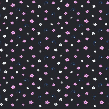 Küçük çiçek desenleri, basit çiçek süslemeleri, pürüzsüz vektör desenleri, bahar arkaplanı, tekrar fayansları, moda baskısı kadar iyi.