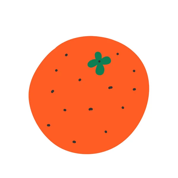 Orange vector icon. Cute doodle illustration isolated on white background. Flat cartoon clip art — 图库矢量图片