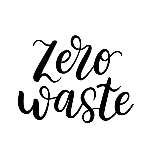 Logo "Zero odpadów", odręczna etykieta wektorowa wyizolowana na białym tle, symbol zrównoważonego i ekologicznego stylu życia, plakat lub karta typograficzna, zero marnotrawstwa — Wektor stockowy