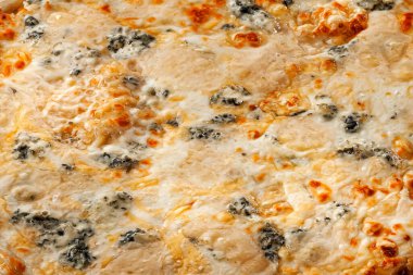 Lezzetli pizza yakın çekim üst görünüm yiyecek arka planı