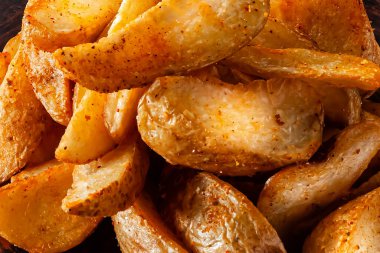 fırında patates üst görünüm yakın plan yiyecek arka planı