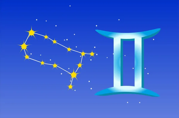 Astrologia Signo Zodíaco Gêmeos Com Constelação — Vetor de Stock