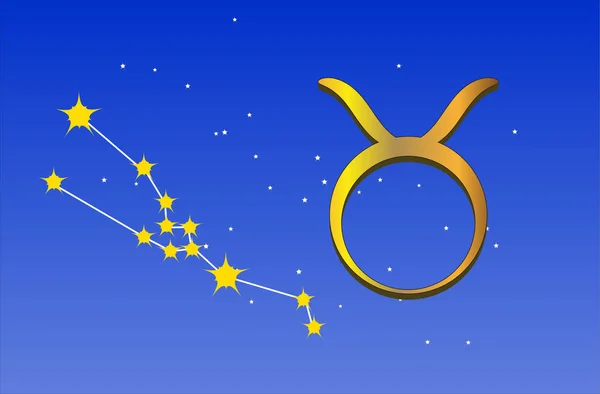 Astrologie Signe Zodiaque Taureau Avec Constellation — Image vectorielle