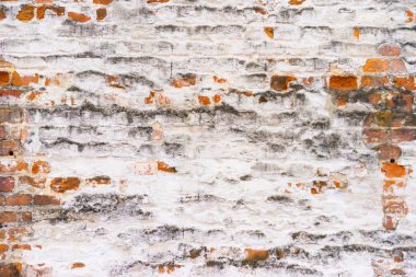 Tuğla, kırmızı, beyaz duvar ve evin arka planı. tuğla ev.