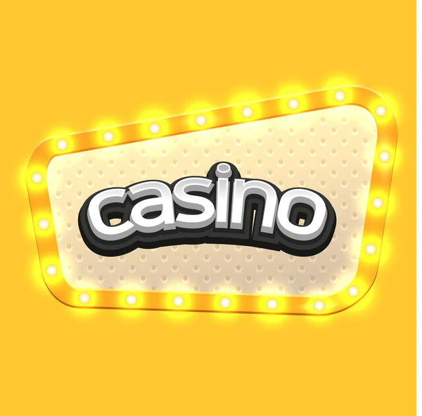 Casino retro light sign for game, poster, flyer, billboard, web sites, gambling club. Banner billboard casino glowing background. Vector illustration — Wektor stockowy