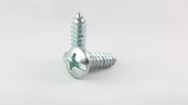 Screws Screws Nuts Washers Different Uses Instrument Which Pieces Being — Stock Photo, Image