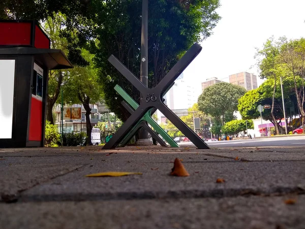 Parking na drogach publicznych dla rowerów w Mexico City są componen — Zdjęcie stockowe