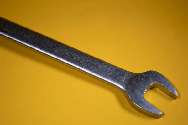 Combination Wrench Manual Tool Used Tighten Bolted Elements Using Screws — Stock Photo, Image