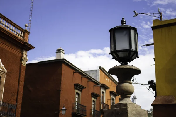 Вулична Лампа Колоніальним Архітектурним Стилем Сан Мігель Альєнде Гуанахуато — стокове фото