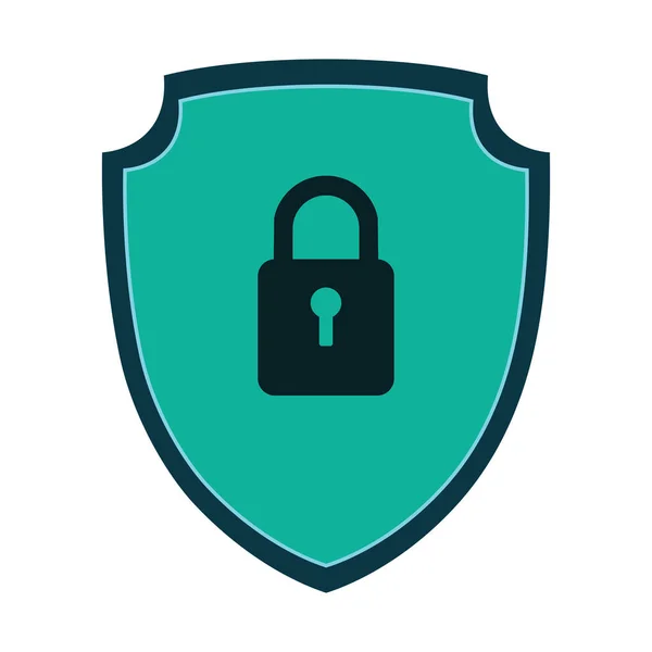 Protection Icon Closed Padlock Background Shield Symbolizing Protection Protection Vector — Stok Vektör
