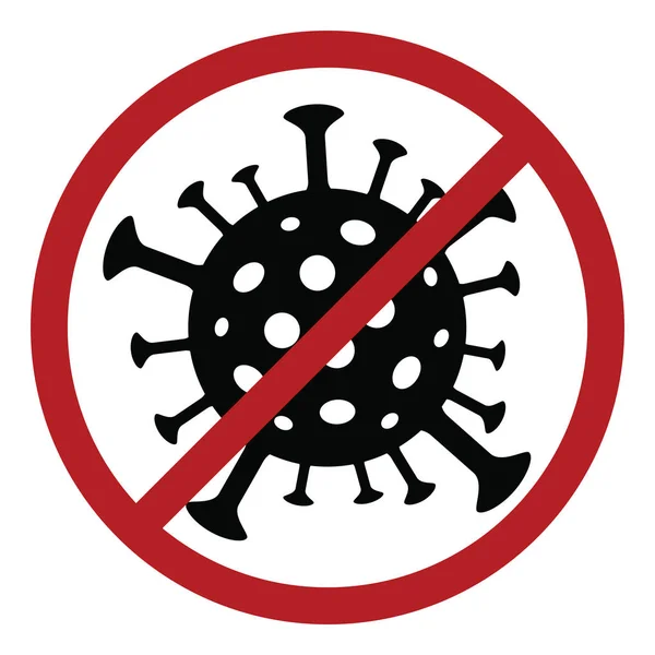 Ícone Vírus Aviso Parem Vírus Surto Vírus Epidemia Gripe Perigosa — Vetor de Stock